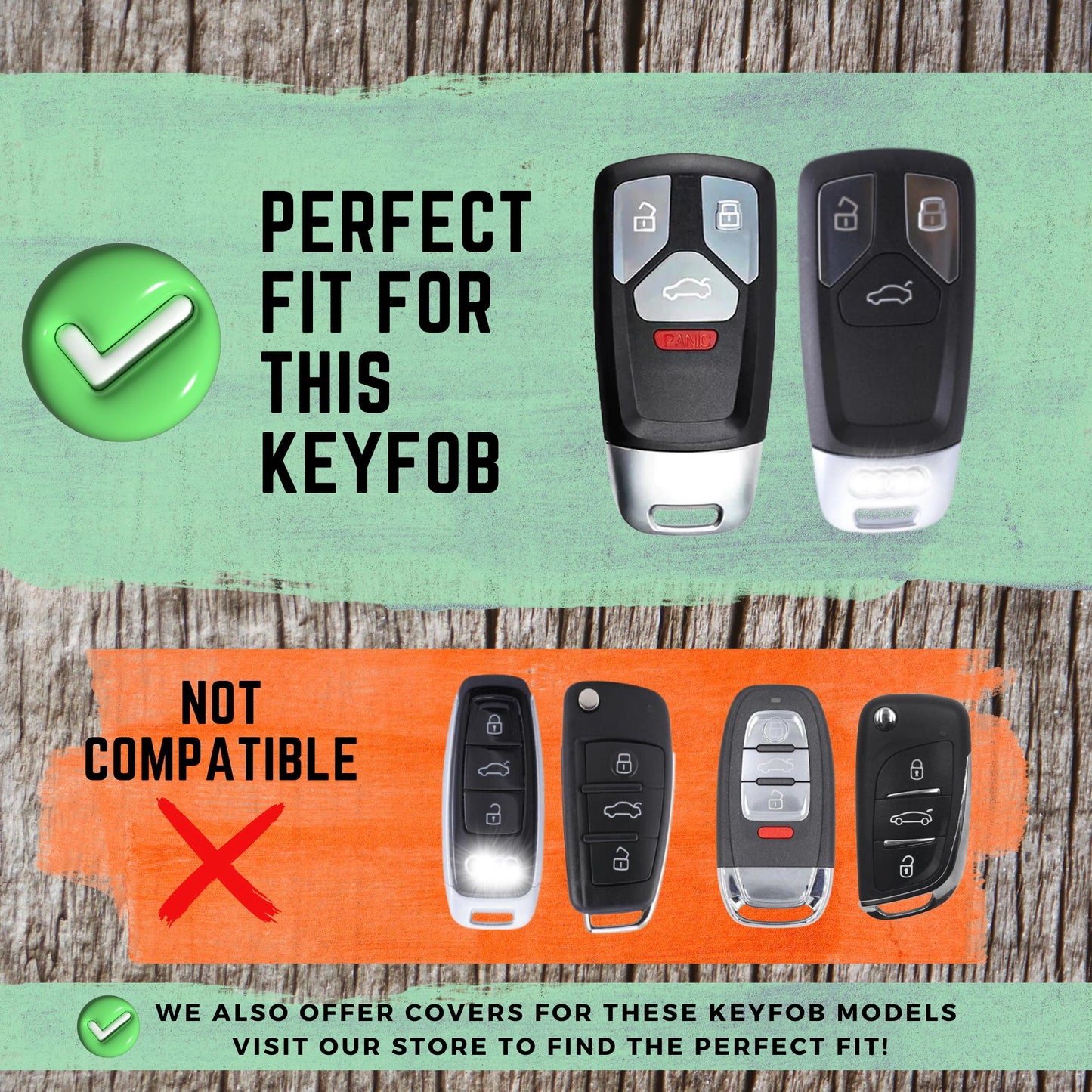 AUDI 4-Button Key Fob Cover for A3, A4, Q5, A6 - Tpu 360 Protection
